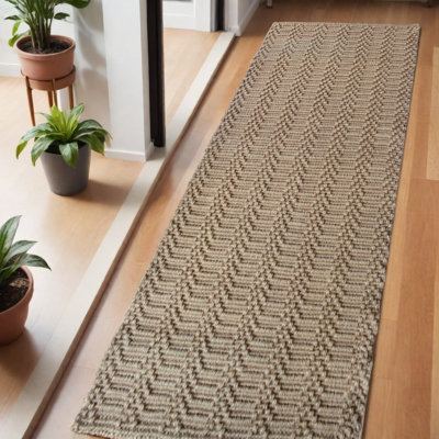 Tapis abstrait en jute tissé à la main 6 pi
