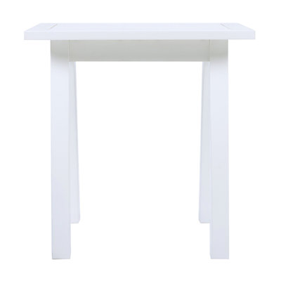 SELMA Acacia Wood Accent Side Table In White PU