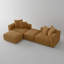 Canapé modulaire convertible avec repose-pieds, canapé-lit, jaune-2062178112