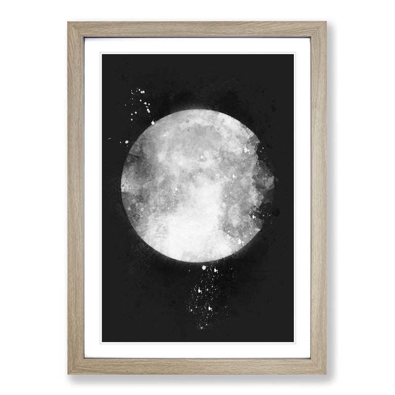 The Beauty of the Moon - Picture Frame Painting Print, 45cm H x 33cm W x 2cm D, Oak Framed