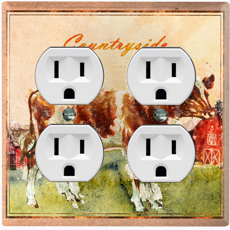 Patterned 2 - Gang Toggle Light Switch Standard Wall Plate