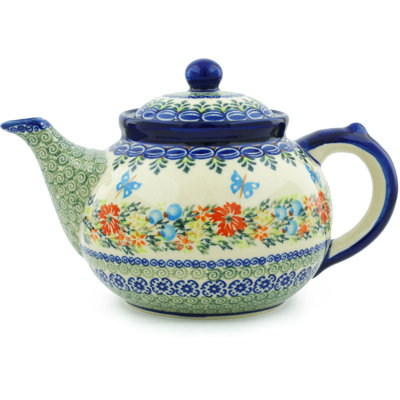 August Grove® Lampron 64oz. Floral Teapot