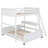Full Over Full Wooden Bunk Bed Frame With Desk, Safety Guard Rails And Ladder For Kids Teens Adults, Wood Slat Support-358819085