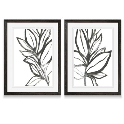 «Leaf Instinct I» par Vincent Van Gogh - ensemble de 2 reproductions d'art encadrées