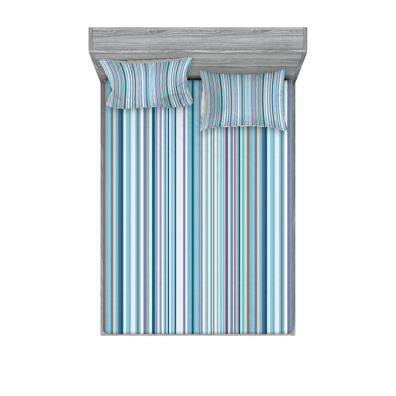 Multicolore drap-housse et coussin décoratif Ambesonne, Ensemble de draps pour très grand lit californien