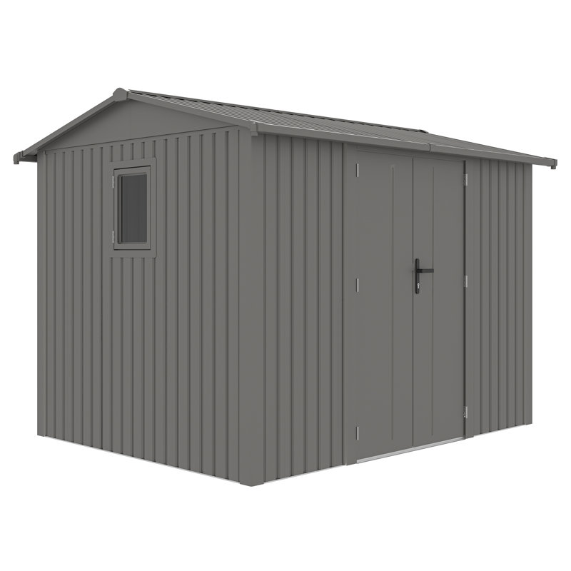 Rowlinson Brentvale Premium Apex Metal Shed, 10 x 8 ft