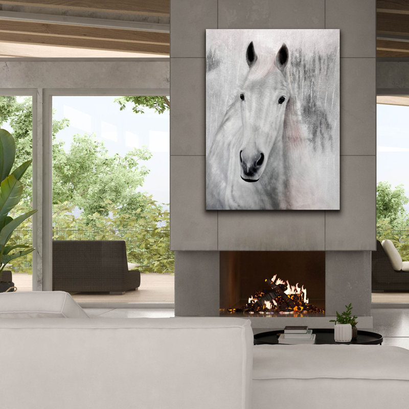 'White Western Horse 4' by Irena Orlov, Canvas Wall Art, 54" H x 40" W x 1.5" D