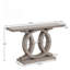 Console 55 po avec base géométrique en bois, canapé d'entrée rustique pour salon, couloir, vestibule - table d'appoint décorative pour présentation et rangement, gris