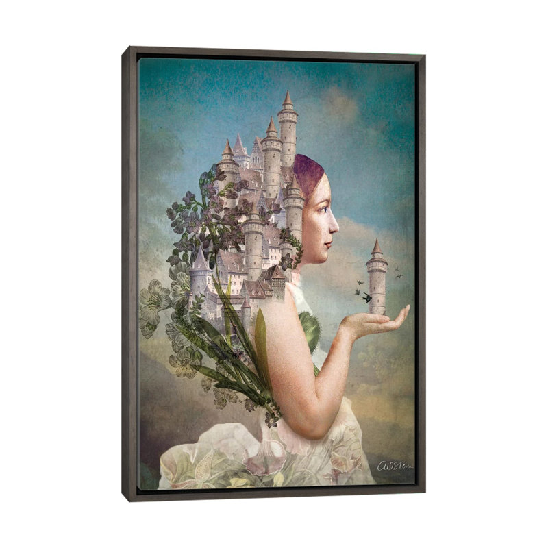 «My Home Is My Castle» par Catrin Welz-Stein - impression d'art graphique, H 26 po x l 18 po x 1,5 po, Pas de tapis