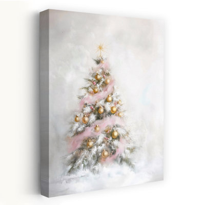" Dreamy Pink Christmas Tree Abstract Contemporary Wall Art Print " by Arlington Prints