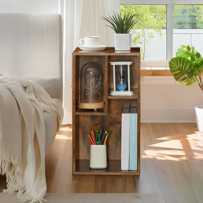 Altamonte 3-Cube Brown Bookcase, Small Storage Cabinet with 2-Tier Open Shelves, Modern Cube Organizer for Small Spaces