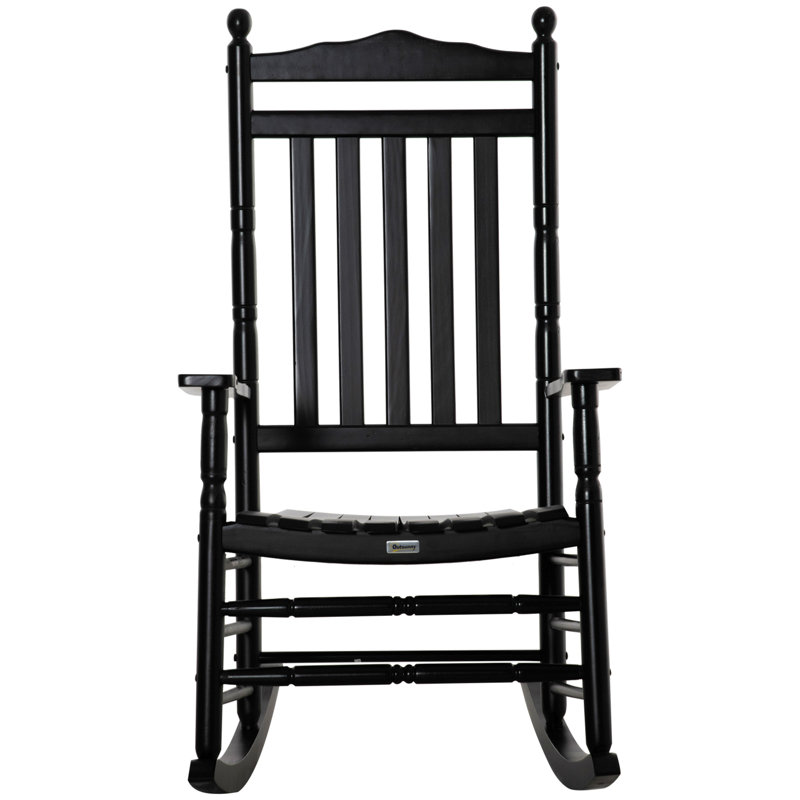Chaise berçante à haut dossier Traditional, Noir
