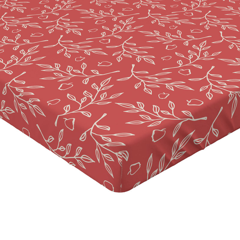Ensemble de 2 draps-housses Ambesonne, Drap-housse de taille simple, Corail foncé, ivoire / floral