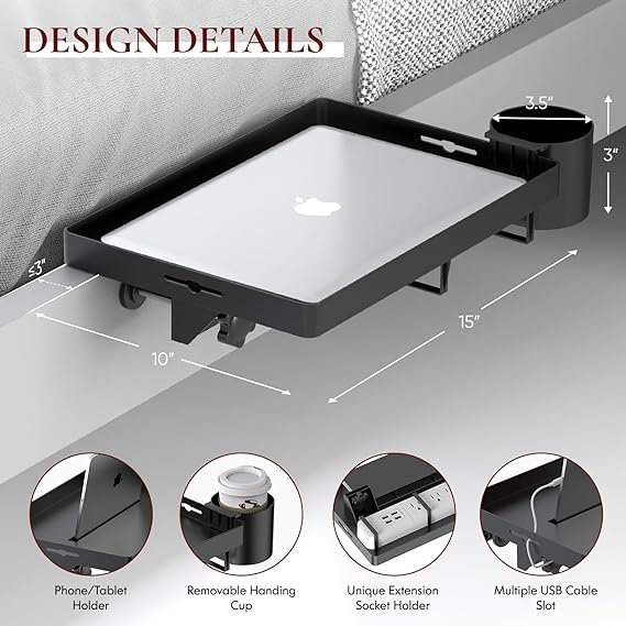 Plateau pour ordinateur portable Nicollette, Blanc