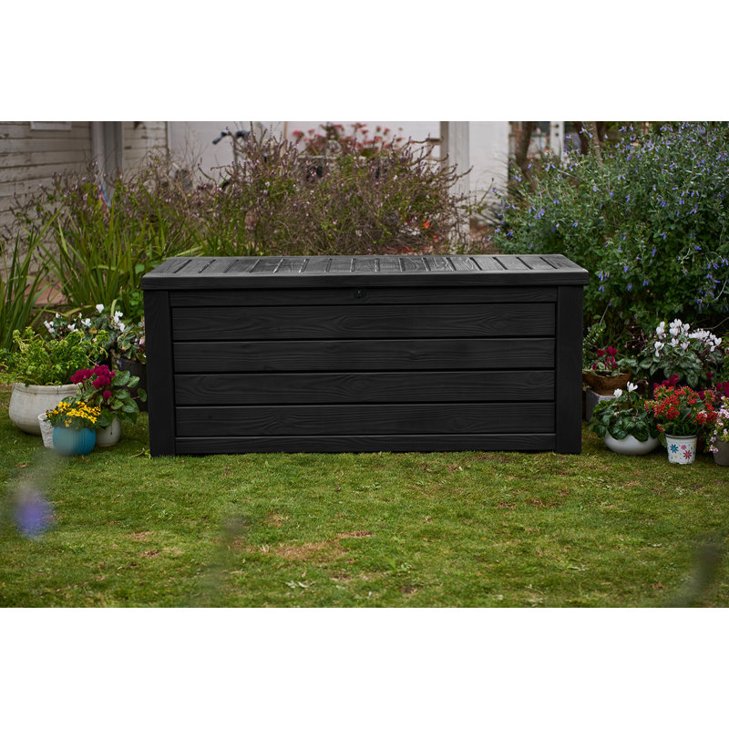 Keter Dark Gray 150 Gallon Lockable Plastic Deck Box