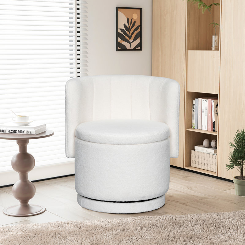 Chaise pivotante beige à 360 degrés avec rangement polyvalent et pratique, Beige