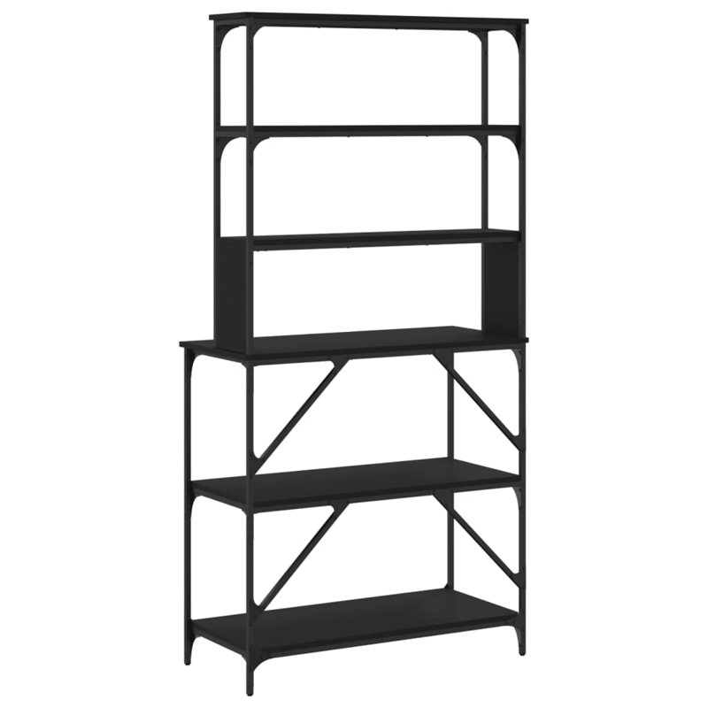 Aadhvika 180cm H x 90cm W Iron Standard Bookcase, Black