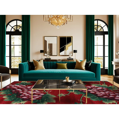  Tapis lavable rouge raisin