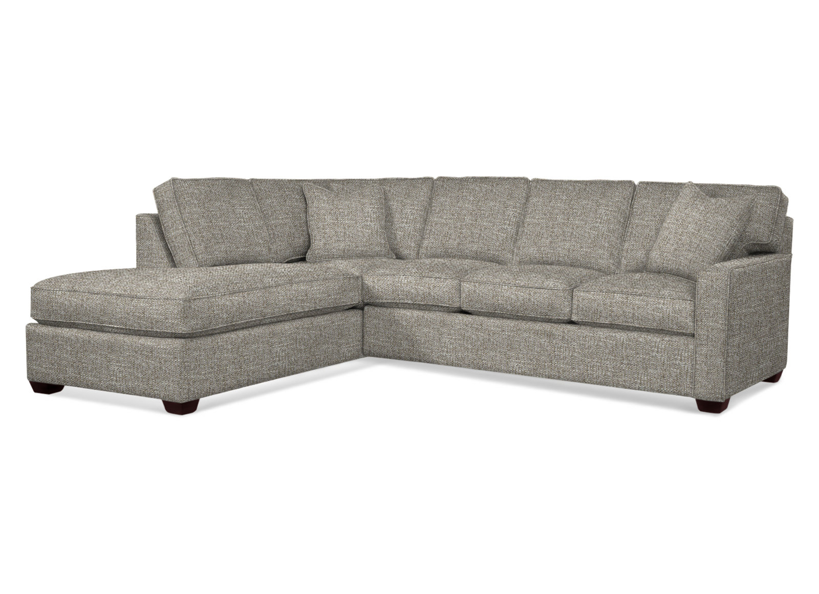 Ellora Upholstered Chaise L-Sectional, Java, Left Hand Facing, Brown Geometric, 0456-33