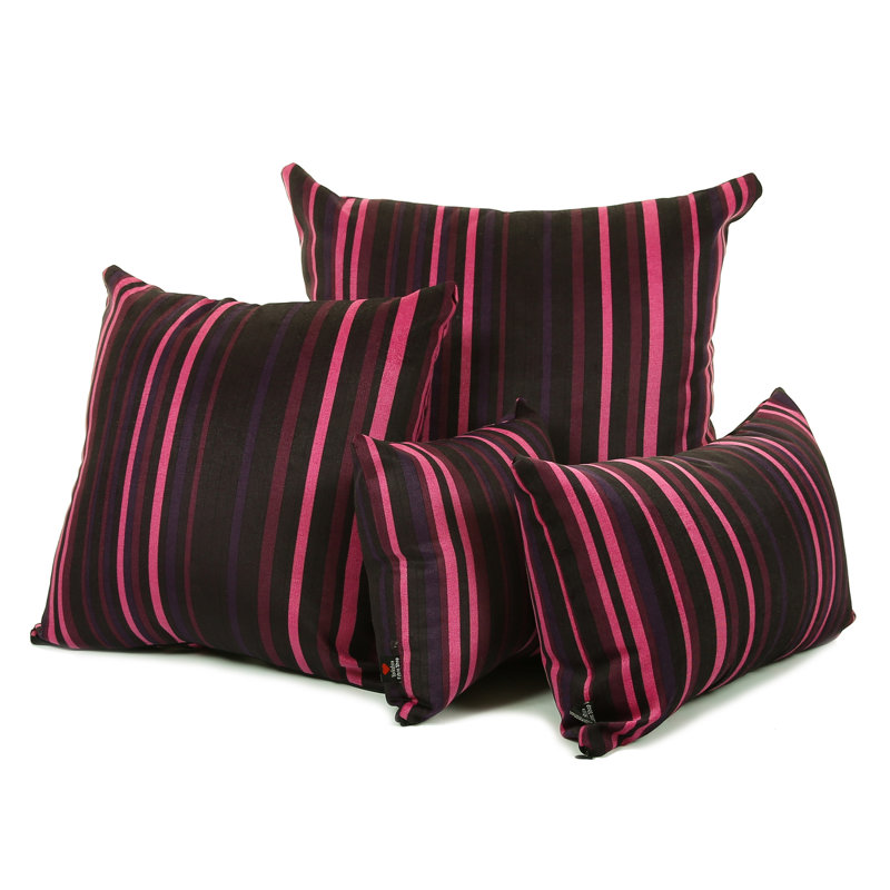 Alonzo Striped Square Throw Cushion, 28 x 28cm, Pink