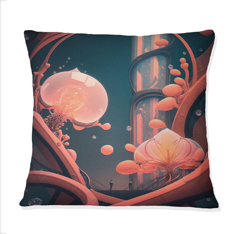 Space Architecture - Space Landscapes Printed Throw Pillow