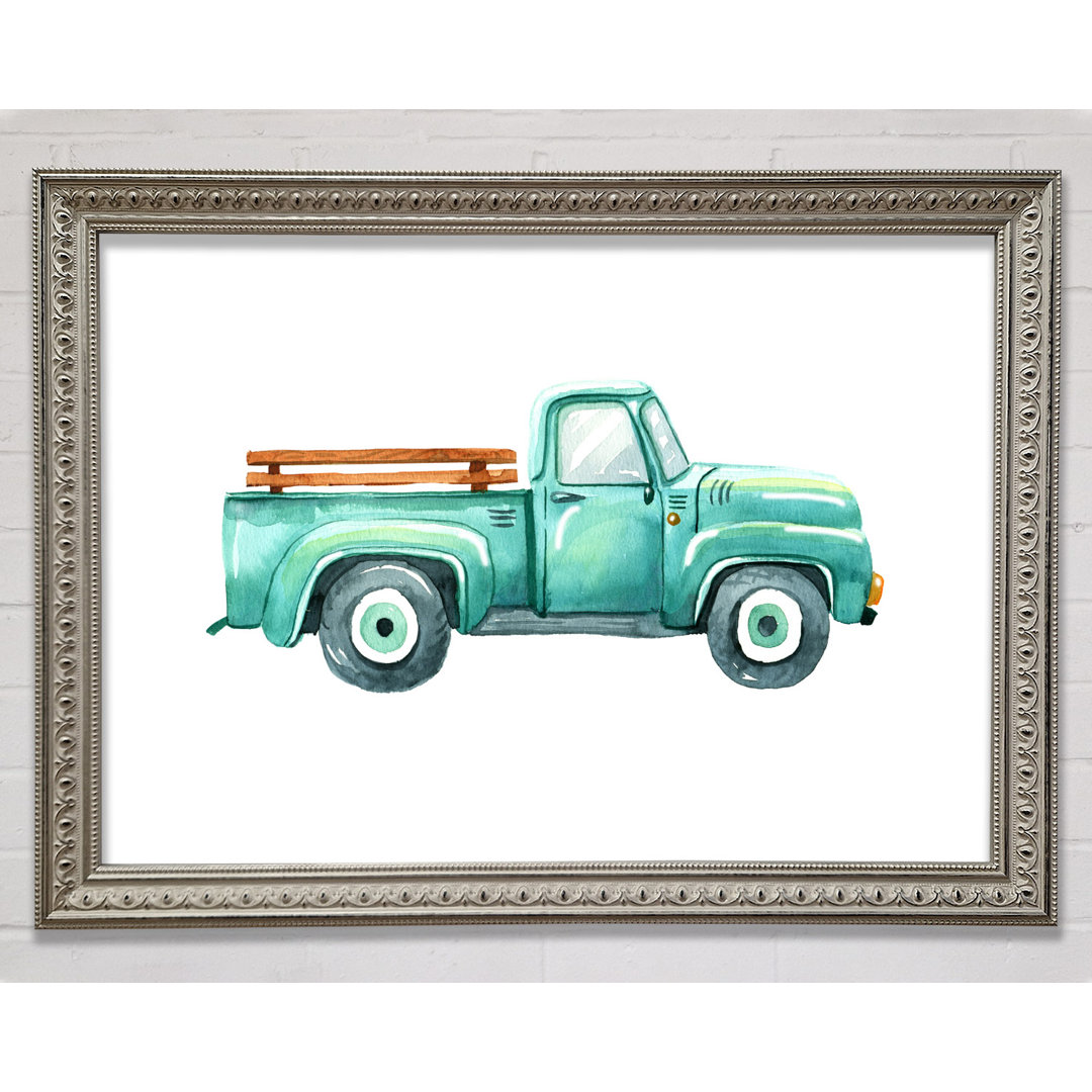 Pick Up Truck Aquarell - Einzelner Bilderrahmen Kunstdrucke