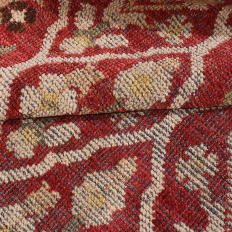 Burano Hand Knotted Wool Geometric Area Rug, Rectangle 6' x 9'