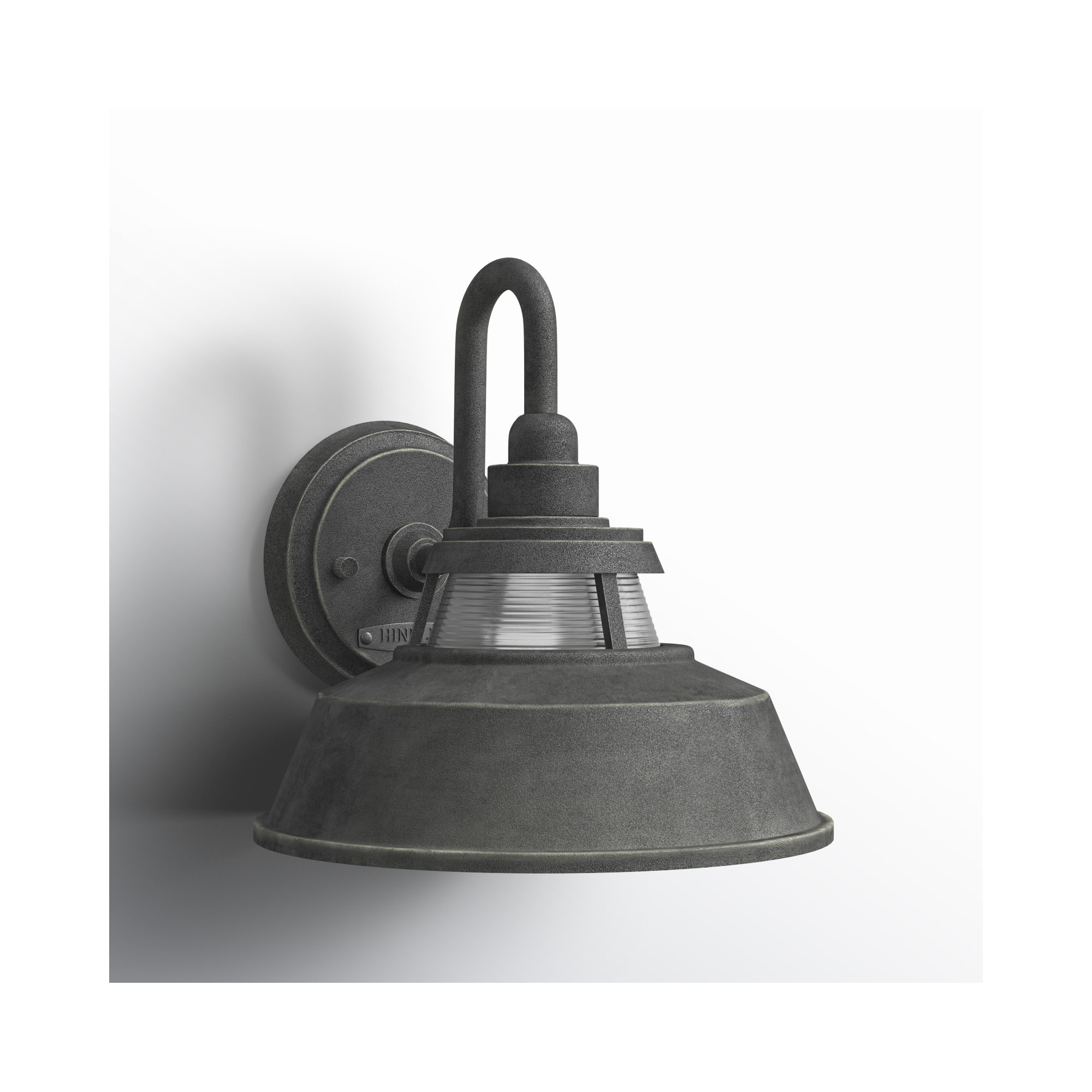 Calum Single Light Bell Outdoor Aluminum Wall Light, 10" H x 10" W x 10" D, Aged Zinc