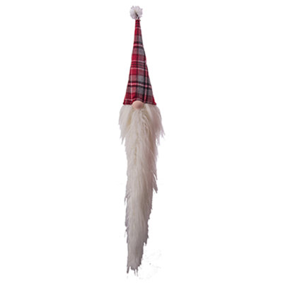 Tête de gnome avec une longue barbe et un chapeau écossais