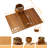 Acacia Wood Couch Arm Tray with 360° Rotating Cup Holder