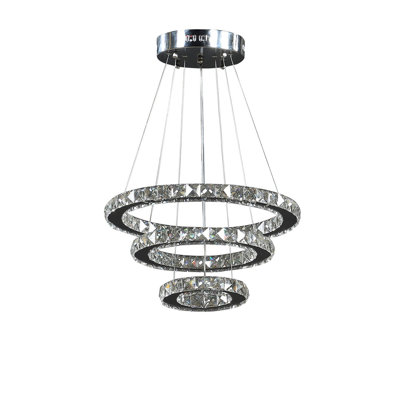 Lustre à télécommande moderne en cristal blanc pur