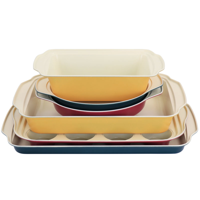 Spice By Tia Mowry Savory Saffron 6 Piece Ceramic Nonstick Bakeware Set In Multi