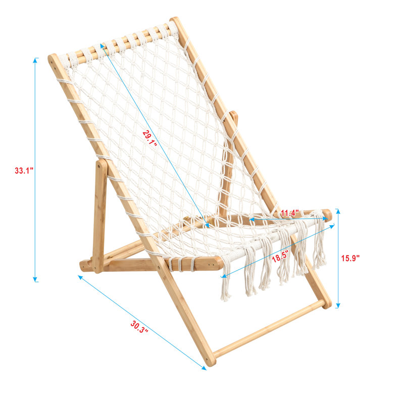 Two Handwoven Rope Patio Seating For Beach And Living Room, Expertly Made Double - Braided Rope, Three Gear Adjustment, 30.27 In Depth, 23.03 Package Width , Adjustable Back, 4.33 Height