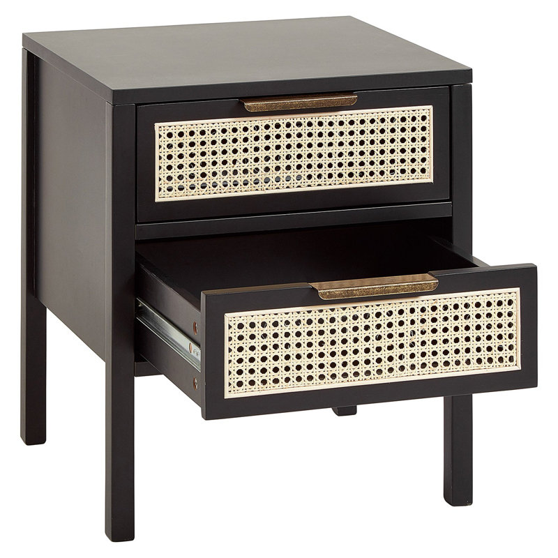 Tenaya 48cm W Bedside Table, Black