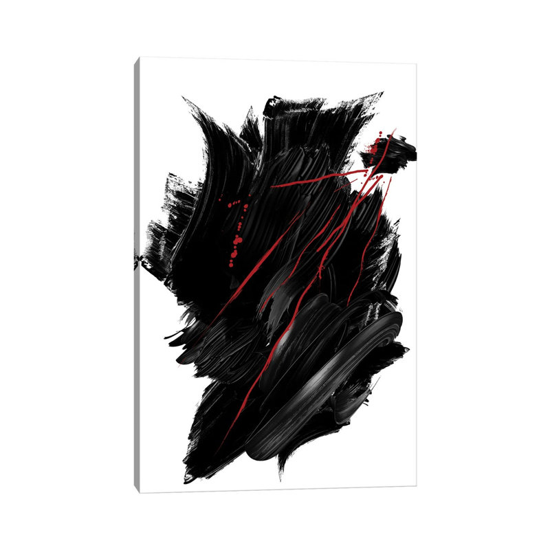 Red - Ink 1 Piece Wrapped Canvas Wall Art, 30.48cm H x 20.32cm W