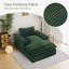 Chaise longue en velours côtelé, coussin et dossier amovibles, siège très large, aucun assemblage requis-1644375016