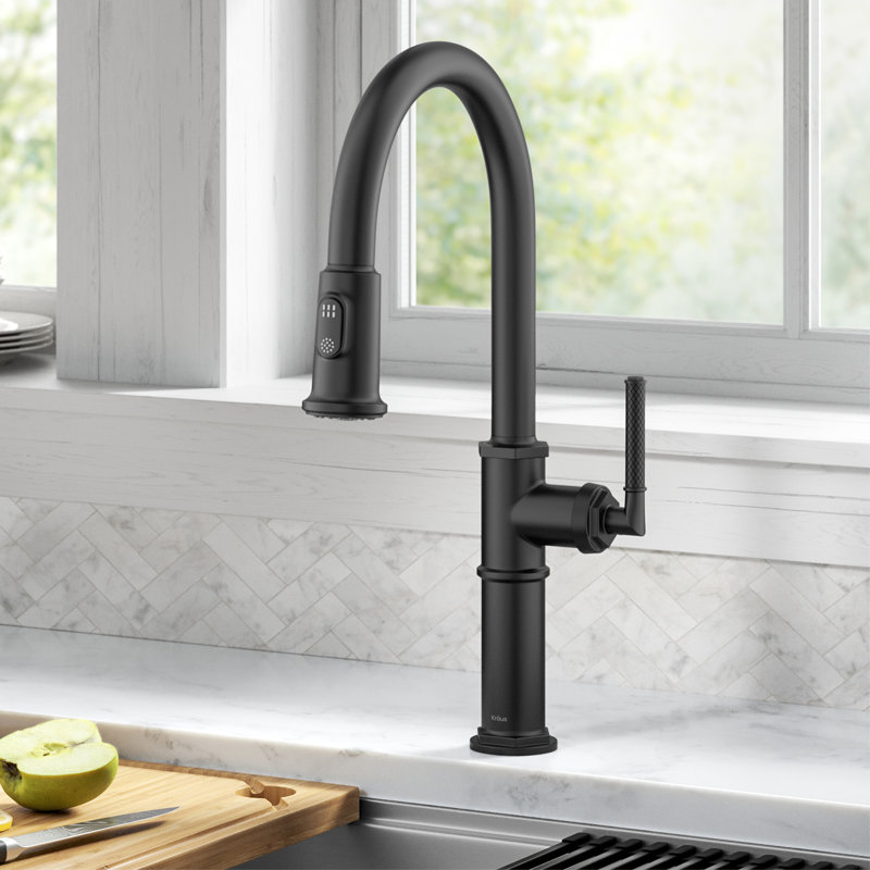 KRAUS Allyn Pull-Down Single Handle Kitchen Faucet, Matte Black