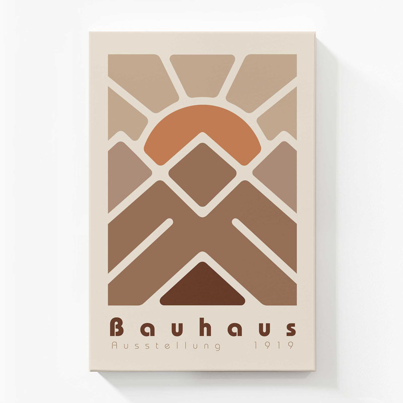 Bauhaus Sunset Geometry Canvas Print, Stretched Canvas, 72" H x 48" W x 1.25" D