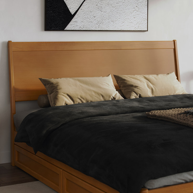 Tête de lit en bois massif Sadiras, Caramel clair, King