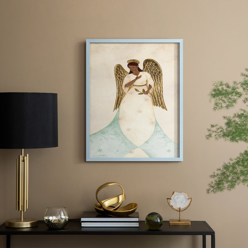 Seraphin I Framed Print - Solid Wood, 21" H x 17" W, Blue