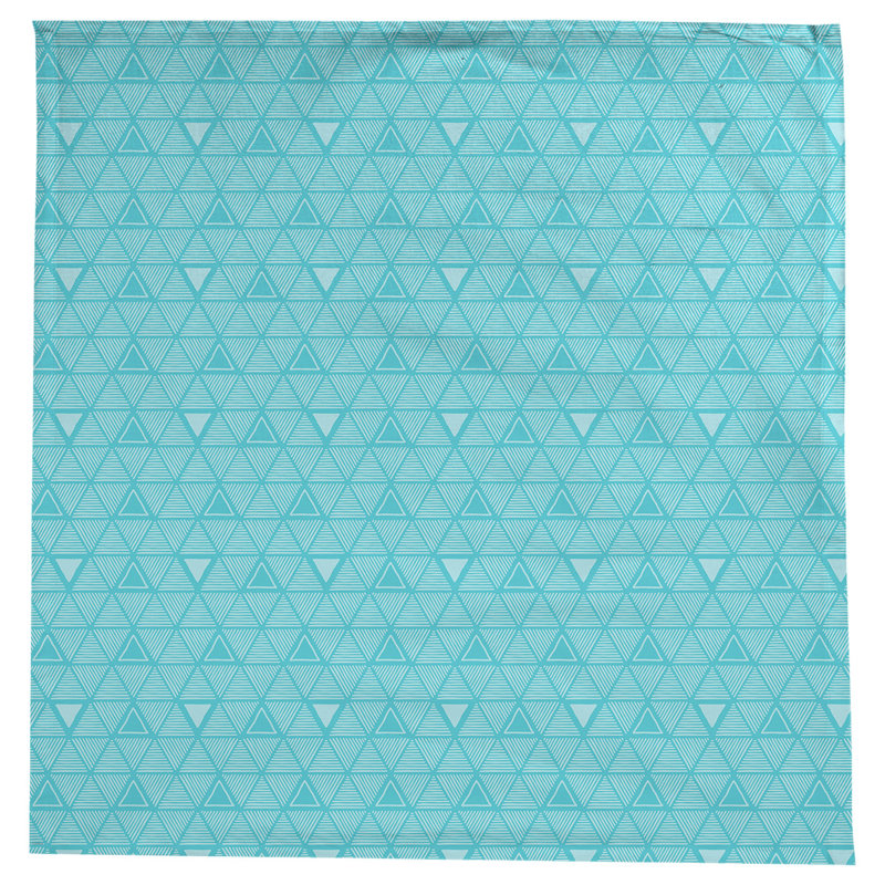 Classic Hand Drawn Triangles Tablecloth, Teal