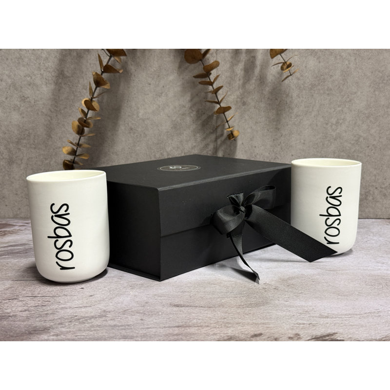 Set of 2 Black Raspberry Vanilla Scented Soy Candles in White Ceramic Jar, 8 oz, Hand-Poured in USA, Non-Toxic Long-Lasting Burn, Home Décor Gift Set