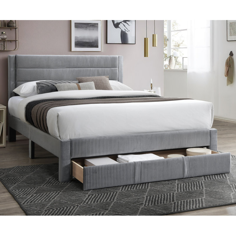 Tête de lit en velours côtelé Luxury, Gris