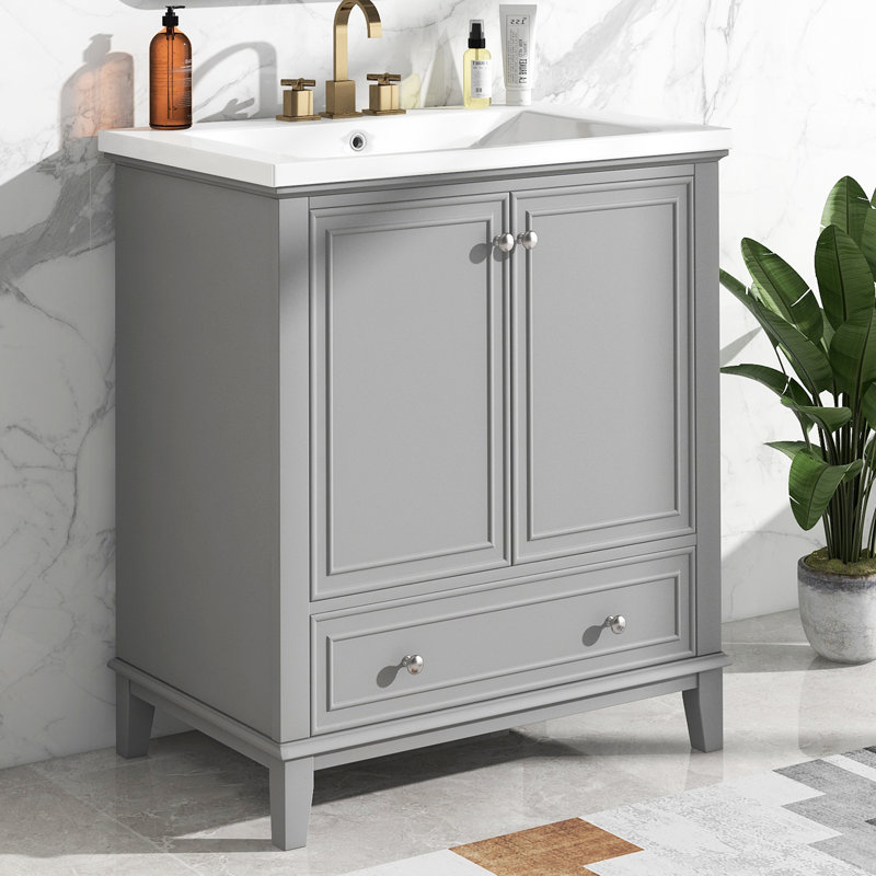 Ensemble de meuble-lavabo simple 30 po, Gris