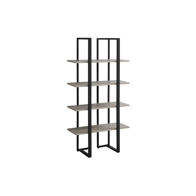 Bibliothèque, bibliothèque, étagère, 4 niveaux, H 60 po, bureau, chambre à coucher, Brun
