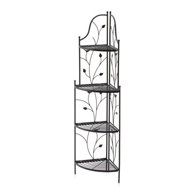 52"H 4-Tiered Metal Corner Shelf Plant Stand Or Storage Rack by Glitzhome