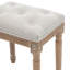 Tabouret de coiffeuse Fornear en lin, pieds en bois massif sculpté, banc de toilette au design capitonné-355506212