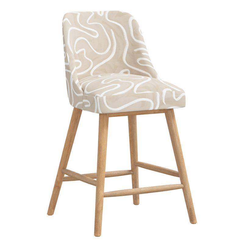 Tabouret de bar et de comptoir Gallie, Tabouret de comptoir (hauteur de siège de 27 po), Bois naturel