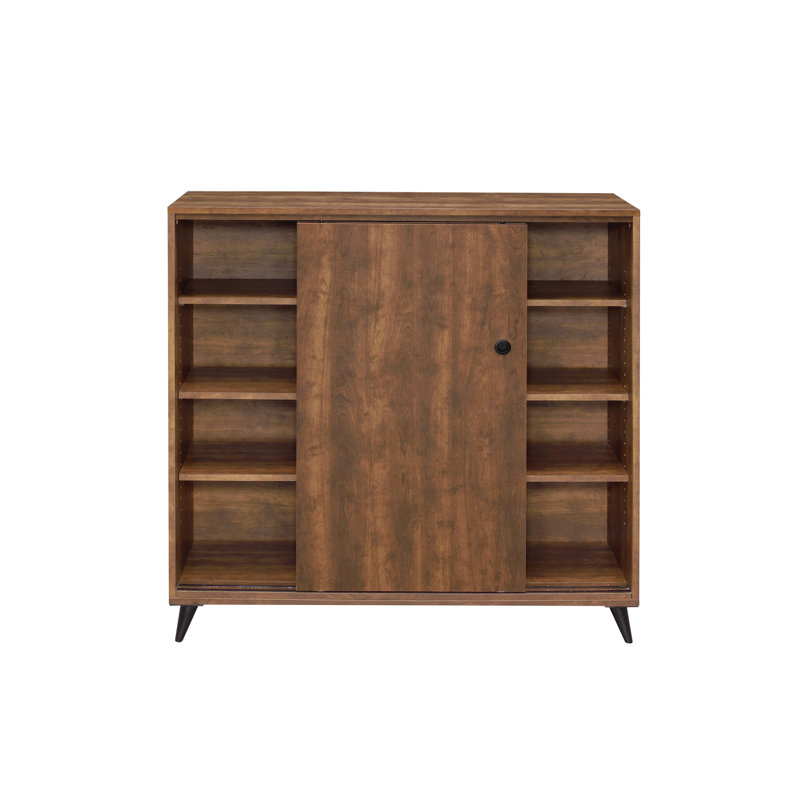 Oak Finish Shoe Cabinet