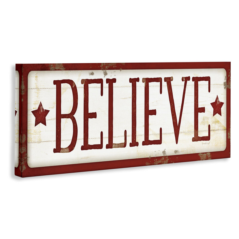 «Believe Sign», art textuel, 13" H x 30" W